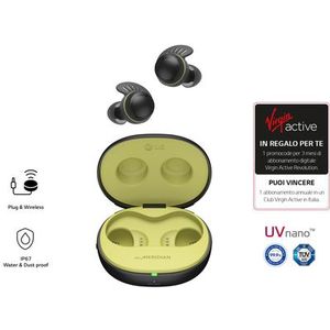 LG TONE Free TF8 Headset True Wireless Stereo (TWS) In-ear Oproepen/muziek Bluetooth Zwart, Limoen
