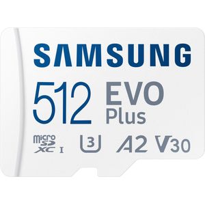 Samsung EVO Plus Micro SD Kaart 512GB - 130 MB/s - Incl. SD Adapter