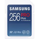 Samsung Pro Plus MB-SD256K/EU SD-kaart UHS-I U3 Full HD & 4K UHD 160MB/s leessnelheid 120MB/s schrijfsnelheid geheugenkaart voor spiegelreflexcamera's en systeemcamera's 256 GB