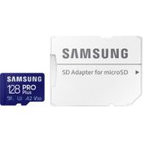 Samsung PRO Plus SDXC-kaart 128 GB Class 10, Class 10 UHS-I, UHS-I, v30 Video Speed Class 4K-video-ondersteuning, A2-ve