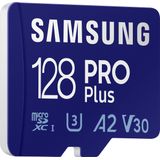 Samsung PRO Plus SDXC-kaart 128 GB Class 10, Class 10 UHS-I, UHS-I, v30 Video Speed Class 4K-video-ondersteuning, A2-ve