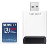 Samsung PRO Plus SD-geheugenkaart, 128GB SDXC UHS-I U3 160MB/s Full HD & 4K UHD geheugenkaart incl. kaartlezer, MB-SD128KB/WW