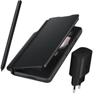 Samsung - Galaxy Z Fold3 5G - Flip Hoesje - Zwart - Inclusief S Pen en Adapter