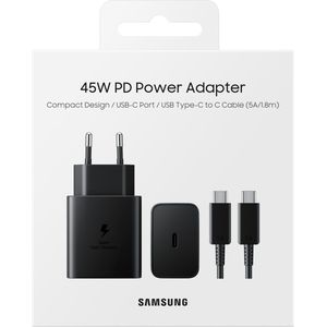 Samsung Power Adapter - USB-C naar USB-C Kabel - 45W - 1.8m - Zwart