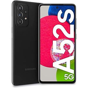 SAMSUNG Galaxy A52s 5G Smartphone, Infinity-O FHD+ 6,5 inch display, 6 GB RAM en 128 GB uitbreidbaar intern geheugen, 4500 mAh batterij en ultrasnel opladen, zwart