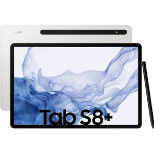 Samsung Galaxy Tab S8+ (Alleen WLAN, 12.40"", 256 GB, Zilver), Tablet, Zilver