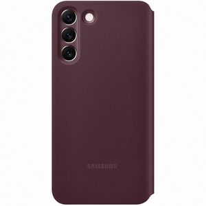 Samsung Clear View EF-ZS906 Flip Case voor Galaxy S22+ Ultra Slim Schokbestendig Beschermhoes voor Galaxy S22+ donkerrood