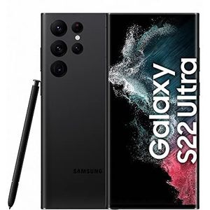 Samsung Galaxy S22 Ultra, Android smartphone zonder abonnement, 6,8 inch AMOLED-display, 5000 mAh batterij, 128 GB / 8 GB RAM, Phantom Black, met 36 maanden fabrieksgarantie [exclusief op Amazon]