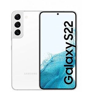 Samsung Galaxy S22, Android smartphone, 6,1 inch Dynamic AMOLED-display, 3700 mAh batterij, 256 GB/8 GB RAM, mobiele telefoon in Phantom White, incl. 36 maanden fabrieksgarantie [exclusief bij Amazon]