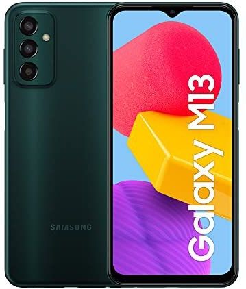 Samsung Galaxy M13 Smartphone Android Display 6,6 inch FHD+ TFT LCD batterij 5.000 mAh, drievoudige camera, 4 GB, intern geheugen 128 GB, uitbreidbaar, groen [Italiaanse versie] Exclusief Amazon