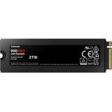 Samsung Interne SSD 990 PRO met koellichaam, NVMe M.2 PCle 4.0, 2 TB, leessnelheid tot 7450 MB/s, intelligent warmtebeheer, MZ-V9P2T0CW