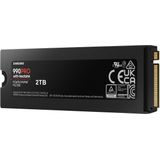 Samsung Interne SSD 990 PRO met koellichaam, NVMe M.2 PCle 4.0, 2 TB, leessnelheid tot 7450 MB/s, intelligent warmtebeheer, MZ-V9P2T0CW