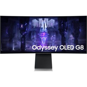 Samsung Odyssey OLED G8 S34BG850SU LED-monitor Energielabel G (A - G) 86.4 cm (34 inch) 3440 x 1440 Pixel 21:9 0.03 ms Mini-DisplayPort, Micro-HDMI, USB-C OLED