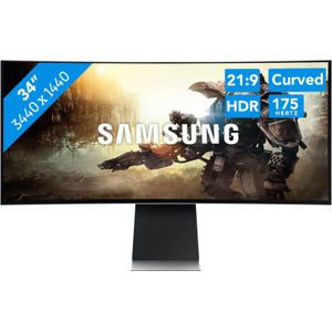 Samsung Odyssey OLED G8 G85SB computer monitor 86,4 cm (34 inch) 3440 x 1440 Pixels UltraWide Quad HD Zilver