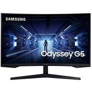 Samsung Odyssey G5 32'', Gebogen gaming-monitor voor pc 1000R, VA-paneel 32'', WQHD-resolutie (2560 x 1440), 144 Hz, 1ms, AMD FreeSync, HDR10, zwart