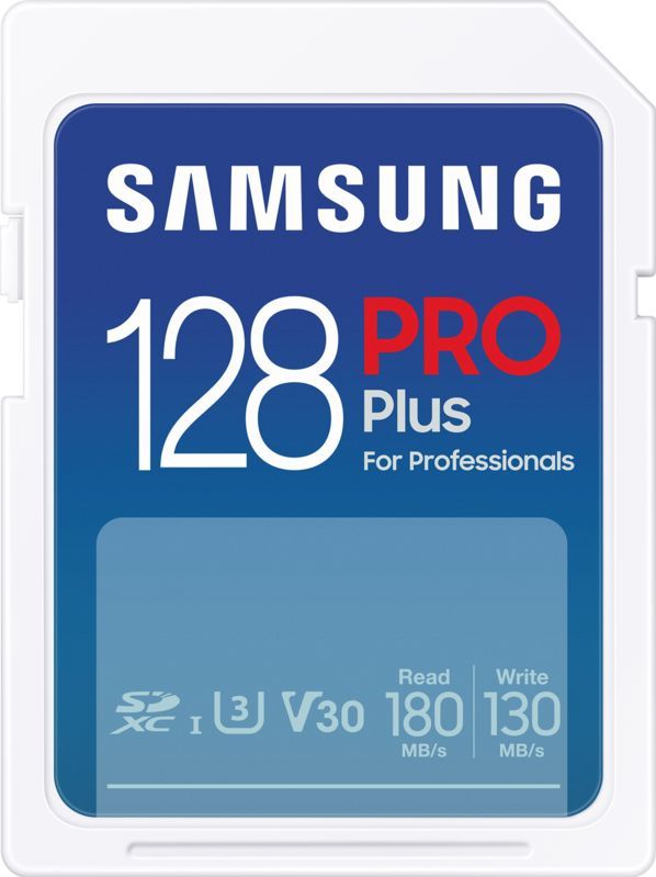 Samsung PRO Plus - SD Kaart - Geheugenkaart Camera - 180 & 130 MB/s - 128 GB