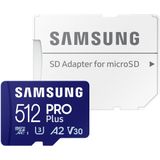 Samsung PRO Plus - Micro SD Kaart - Inclusief SD Adapter - 180 & 130 MB/s - 512 GB