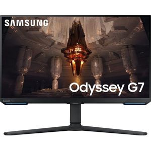 Samsung Odyssey G7 - G70B 28 inch 144 Hz, S28BG702EP, UHD 4K 3840x2160, 144Hz, IPS 1ms, Flat, 300cd/m2, 1000:1, H/I/draaibaar, luidsprekers, DisplayPort-kabel