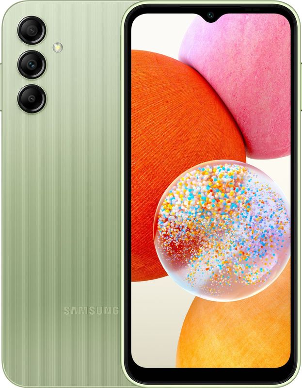 SAMSUNG SM-A145RLGVEUE Galaxy A14 Android smartphone LCD-display FHD+ 6 6 inch 4 GB RAM 128 GB uitbreidbaar intern geheugen batterij 5.000 mAh lichtgroen Italiaanse versie