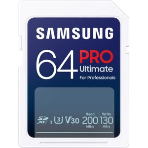 Samsung PRO Ultimate - SD Kaart - Geheugenkaart Camera - 200 & 130 MB/s - 64 GB