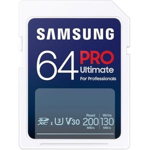 Samsung PRO Ultimate - SD Kaart - Geheugenkaart Camera - 200 & 130 MB/s - 64 GB