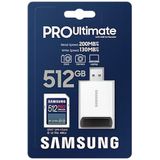 Samsung PRO Ultimate - SD Kaart met Kaartlezer - Geheugenkaart Camera - 200 & 130 MB/s - 512 GB