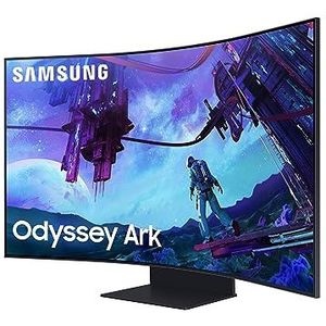 Samsung Odyssey Ark PC-monitor 2e generatie 55 inch 165 Hz, 1 ms, VA Mini LED gebogen 1000R, UHD resolutie: 3840 x 2160, 1000.000:1, Multi View, Cockpit Mode, verstelbare voet, DisplayPort,