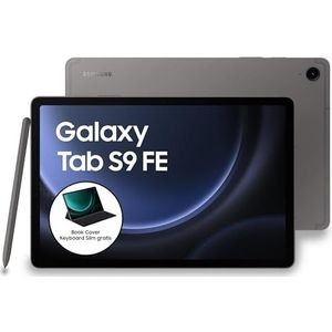 Samsung Galaxy Tab S9 FE Android Tablet, 27,7 cm / 10,9 inch display, 256 GB geheugen, met pen (S Pen), lange batterijduur, wifi, grijs, incl. 36 maanden fabrieksgarantie [Exclusief bij Amazon]