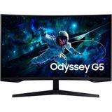 Samsung Monitor Gaming Odyssey G5 (S27CG554), Curve (1000R), 27 inch, 2560 x 1440 (WQHD 2K), HDR10, VA, 165Hz, 1ms (MPRT), FreeSync, HDMI, DisplayPort, Audio-ingang, Flicker Free, Eye Saver Mode