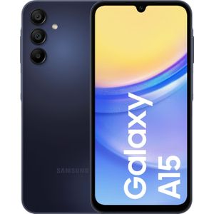 Samsung Galaxy A15 16,5 cm (6.5 inch) Hybride Dual SIM Android 14 4G USB Type-C 4 GB 128 GB 5000 mAh Zwart, Blauw
