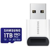Samsung - PRO Plus - MicroSD Kaart - Kaartlezer - Zwart - 128GB