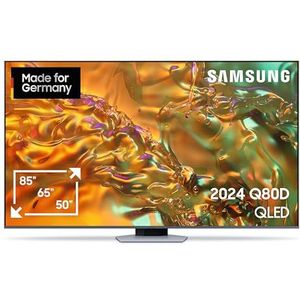 Samsung QLED 4K Q80D Fernseher 85 Zoll, Samsung TV mit Neural Quantum 4K AI Gen2 Prozessor, 4K AI Upscaling, Direct Fully Array, Smart TV, KI TV, GQ85Q80DATXZG, Deutsches Modell [2024]