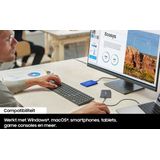 Samsung Portable T7 Externe SSD USB C Inclusief USB C en USB A kabel Geschikt voor iPhone 15 en 16 4 TB Grijs