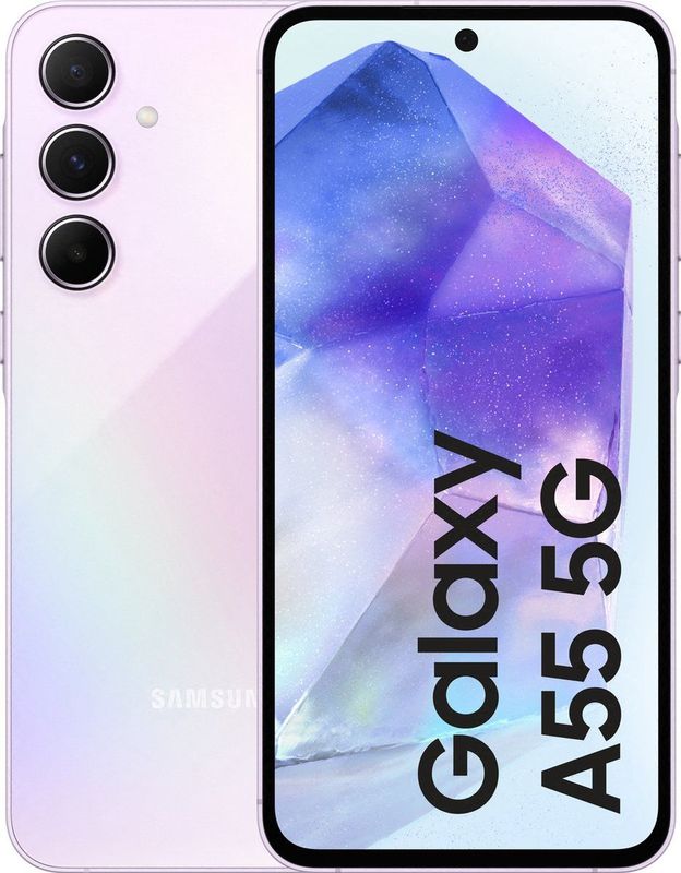 Samsung Galaxy A55 (256 GB, Geweldig lila, 6.60", SIM + eSIM, 50 Mpx, 5G), Smartphone, Paars