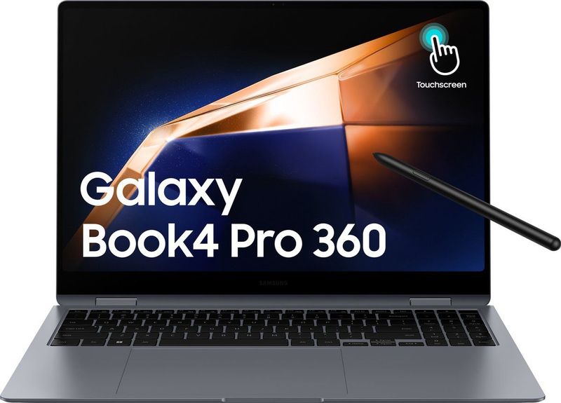 Samsung Galaxy Book4 Pro 360 Intel Core Ultra 7 155H Laptop 40,6 cm (16") Touchscreen WQXGA+ 16 GB LPDDR5x-SDRAM 1 TB SSD Wi-Fi 6E (802.11ax) Windows 11 Home Grijs