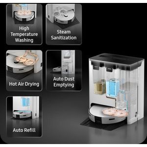 Samsung Bespoke Jet Bot Combo Steam VR7MD96514G - robotstofzuiger met dweilfunctie - Satijngrijs