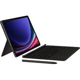 Originele Book Cover QWERTY Keyboard voor de Samsung Galaxy Tab S9 / Tab S9 FE - Zwart