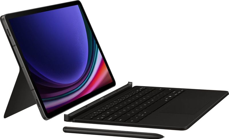 Originele Book Cover QWERTY Keyboard voor de Samsung Galaxy Tab S9 / Tab S9 FE - Zwart