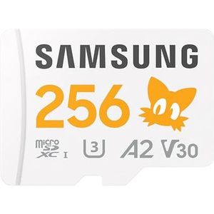 Samsung Memory MB-MD256SA Sonic Pro Plus MicroSD-kaart voor gameconsoles, actiecamera's en drones met 256 GB, UHS-I U3, tot 180 MB/s