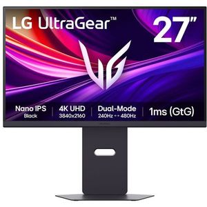 LG - UltraGear - Beeldscherm - Zwart - 27 Inch - 4K Ultra HD - 240Hz