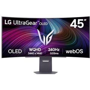 LG - UltraGear™ 45GX90SA-B - Gaming Monitor - Gebogen - OLED-paneel - WQHD-resolutie