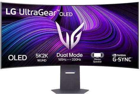 LG - 45GX950A - UltraGear - Curved Gaming Monitor - 5K - 45 inch - Dual-Mode 165hz/330hz - USB-C 90W - Displayport 2.1