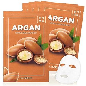 The Saem Natural Mask Sheet Argan verhelderende sheet mask met Hydraterende Werking 21 ml