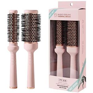 F3 Systems Magic Curling Thermische Borstel Set (1 & 1,7 Inch), Gesneden Droogtijd, Zelfstaande Ronde Borstel, Grote Blowout, Keramisch Gecoat Vat, Snelle Styling, Blowout Volume, Ionische Thermische