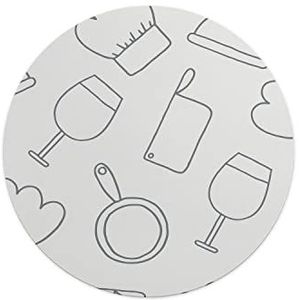 Questo Casa, Ronde muismat met antislip onderkant voor kantoor en thuis, diameter 22 cm