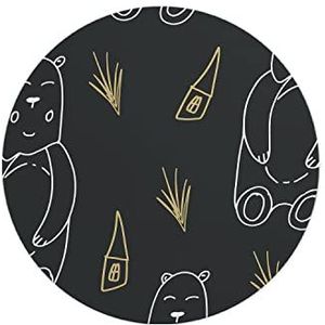 Questo Casa, Ronde digitaal bedrukte muismat, antislip onderkant, voor kantoor en thuis, diameter: 22 cm