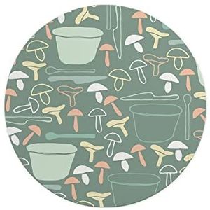 Questo Casa, Ronde digitaal bedrukte muismat, antislip onderkant, voor kantoor en thuis, diameter: 22 cm