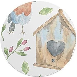 Questo Casa, Ronde digitaal bedrukte muismat, antislip onderkant, voor kantoor en thuis, diameter: 22 cm