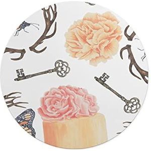 Questo Casa, Ronde digitaal bedrukte muismat, antislip onderkant, voor kantoor en thuis, diameter: 22 cm