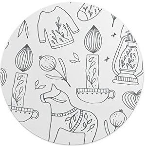 Questo Casa, Ronde digitaal bedrukte muismat, antislip onderkant, voor kantoor en thuis, diameter: 22 cm